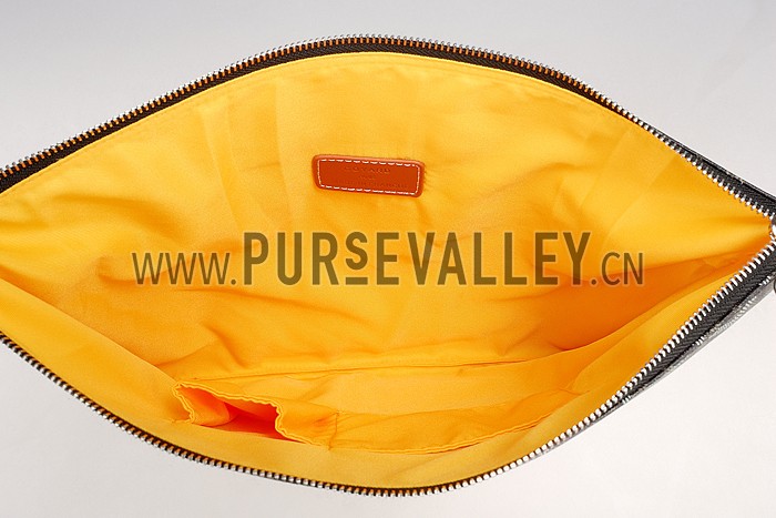 Goyard Large Pouch Black And Tan Leather Trim