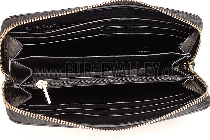 Gucci Canvas Wallet With Black Leather Trim