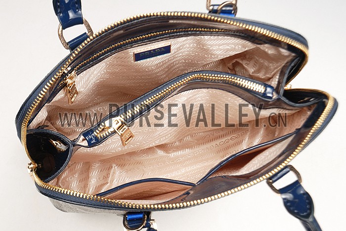 Prada Promenade Crocodile Leather Bag Dark Blue