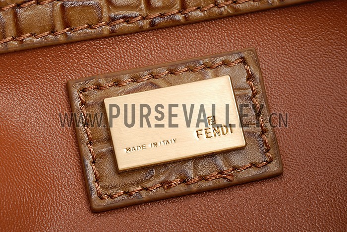 Fendi Small Peekaboo Tan Leather Bag 608303