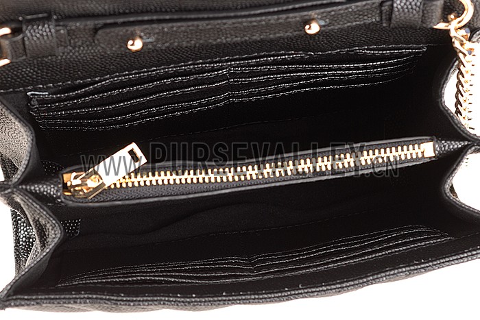 Saint Laurent Monogram Wallet On Chain Black