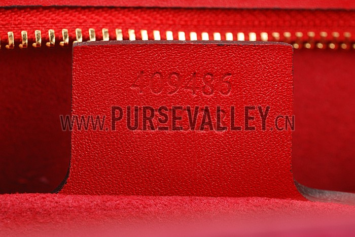 Gucci Padlock Leather Shoulder Bag Red & Fuchsia