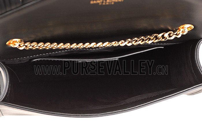 Saint Laurent Medium Fringed Leather Satchel Black