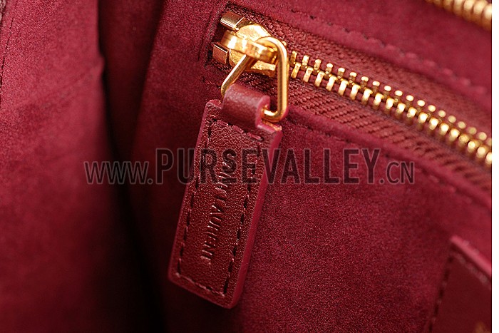 Saint Laurent Monogramme Baby Cabas Bordeaux Bag