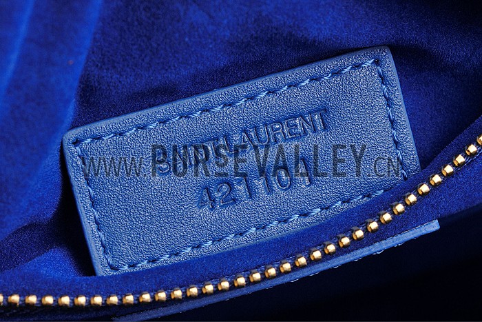 Saint Laurent Monogram Cabas Royal Blue Matelasse Leather Bag