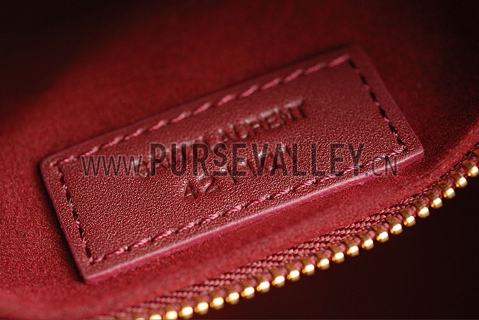 Saint Laurent Monogram Cabas Bordeaux Matelasse Leather Bag