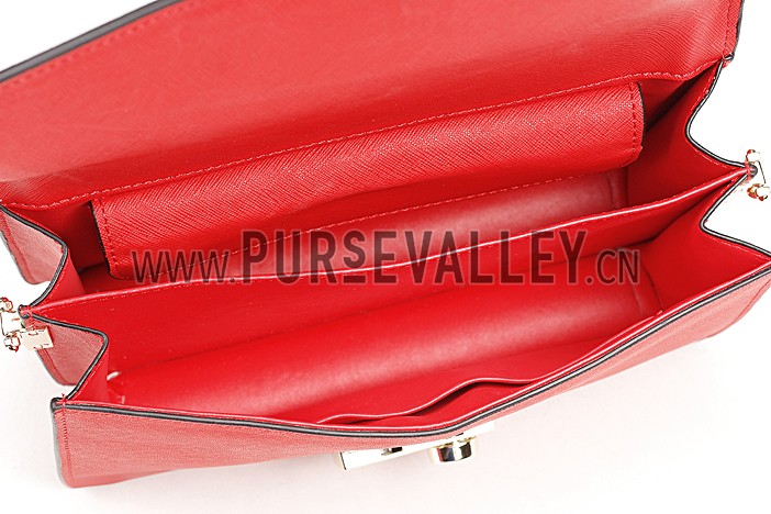 Prada Saffiano Leather Lux Small Red Bag
