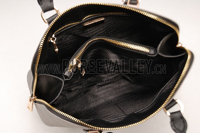 Prada Saffiano Promenade Black and Grey Tote