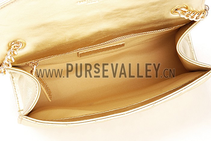 Saint Laurent Small Monogram Gold Bag