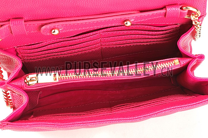 Saint Laurent Monogram Wallet On Chain Fuchsia