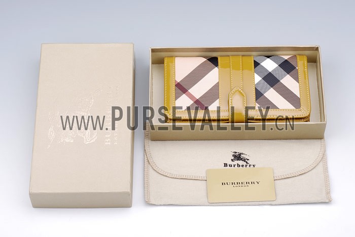 Burberry Nova Check Oversize Wallet Antique Yellow