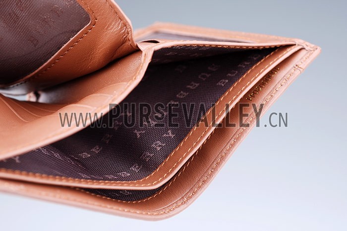 Burberry Haymarket Check Folding 6 Cards Wallet Brown