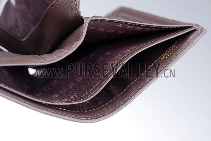 Burberry Haymarket Check Folding 6 Cards Wallet Black