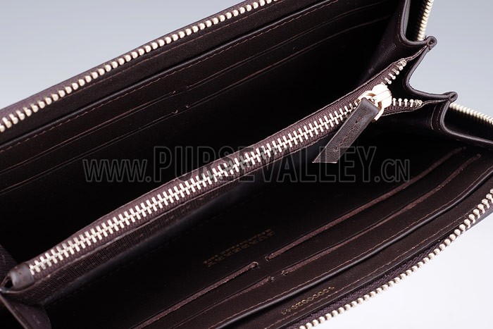 Burberry Nova Check Zip Around Wallet Black Trim