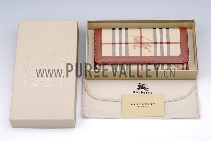 Burberry Haymarket Check Large Wallet Brown