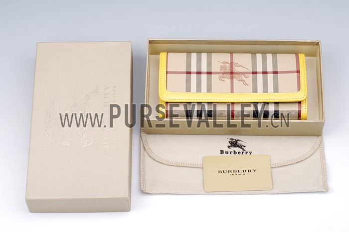 Burberry Haymarket Check Large Purse Yellow
