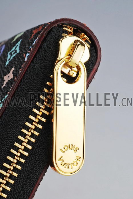 Louis Vuitton Zippy Wallet Black Murakami