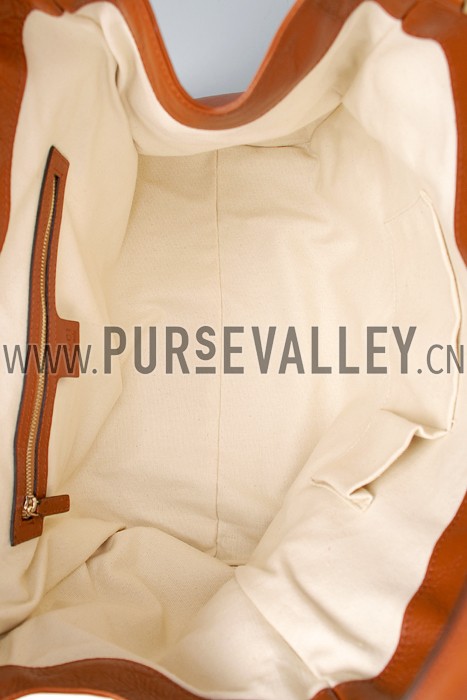 Gucci Soft Stirrup Tan Leather Large Shoulder Bag Cognac