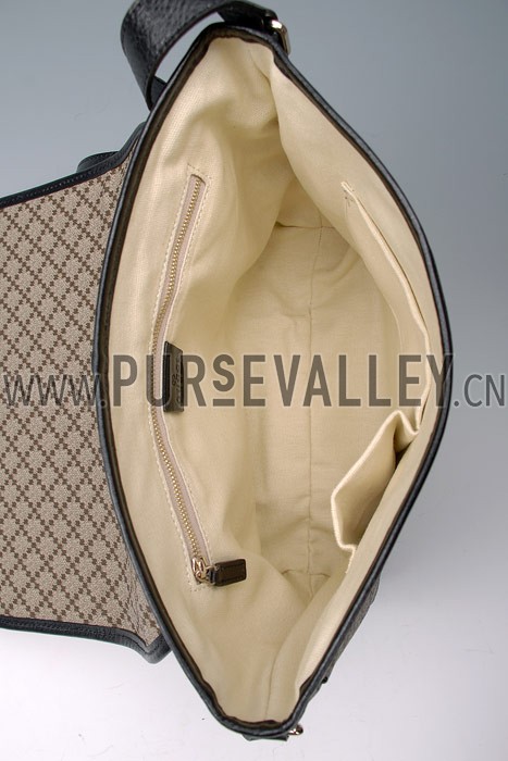 Gucci Canvas Medium Flap Messenger Bag Black Trim