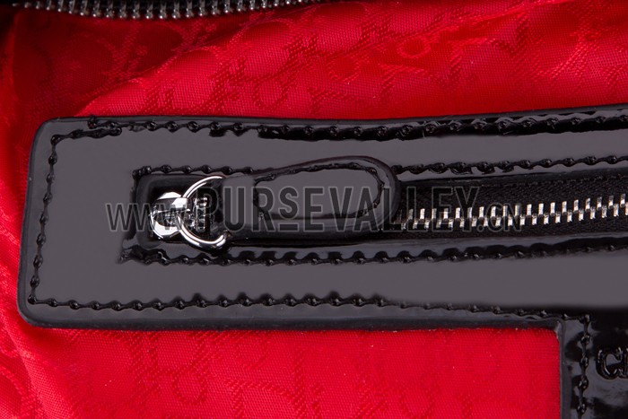 Dior Medium Lady Cannage Bag Patent Leather Black