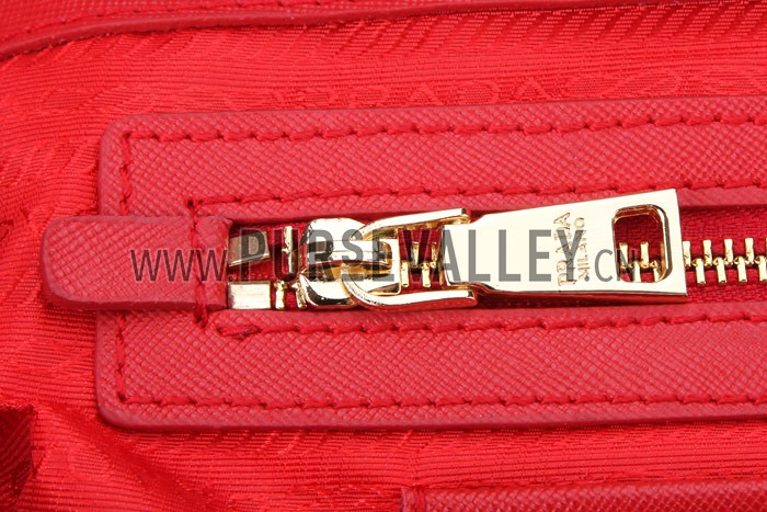 Prada Saffiano Medium Promenade Tote Red