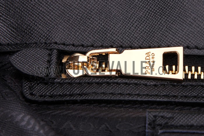 Prada Medium Saffiano Lux Top Handle Black