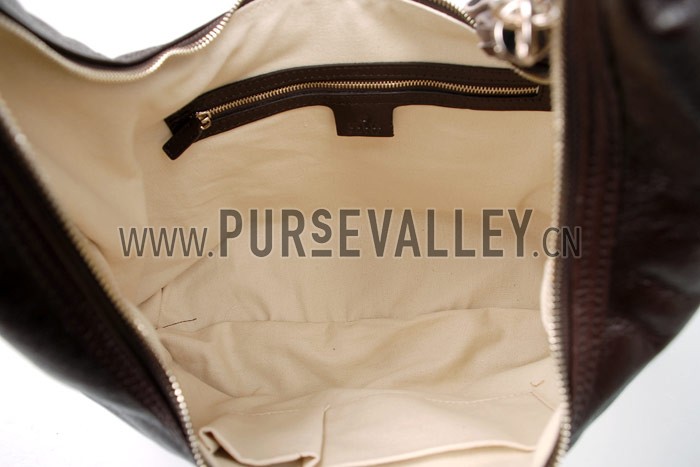 Gucci Soho Large Hobo with Embossed Interlocking G Dark Brown