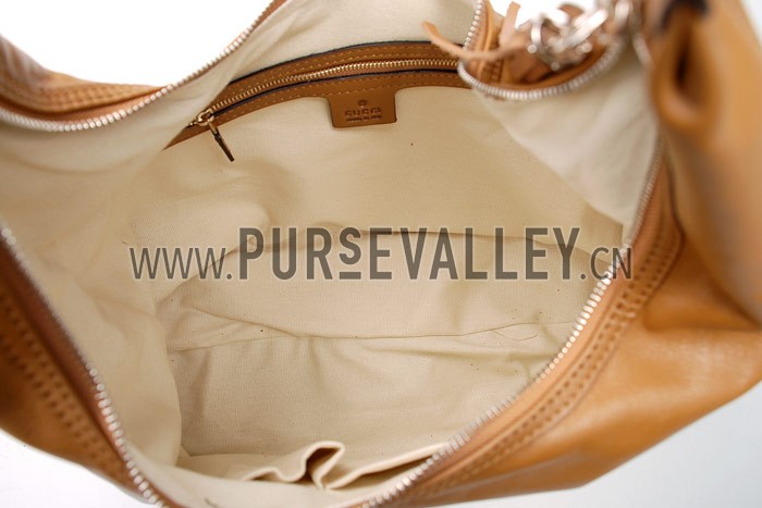 Gucci Soho Large Hobo with Embossed Interlocking G Tan