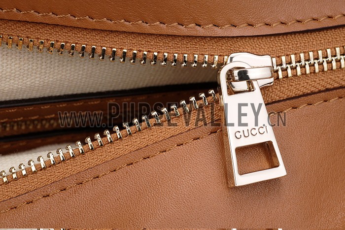 Gucci Belted Large Top Handle Bag Canvas Fabric Tan 7773