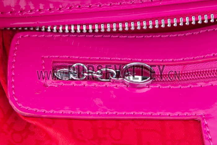 Dior Small Lady Cannage Bag Patent Leather Pink