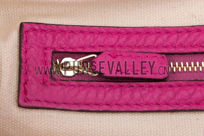 Gucci Large Soho Leather Shoulder Bag with Chain Straps Bright Pink