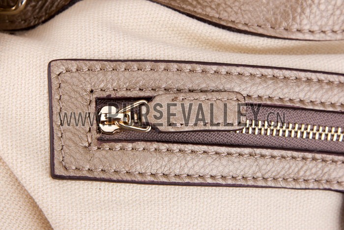 Gucci Large Soho Leather Shoulder Bag with Chain Straps Antique Gold