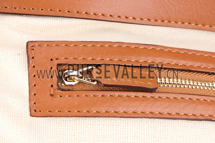 Gucci Bright Bit GG Canvas Cognac Leather Trim Top Handle Tote