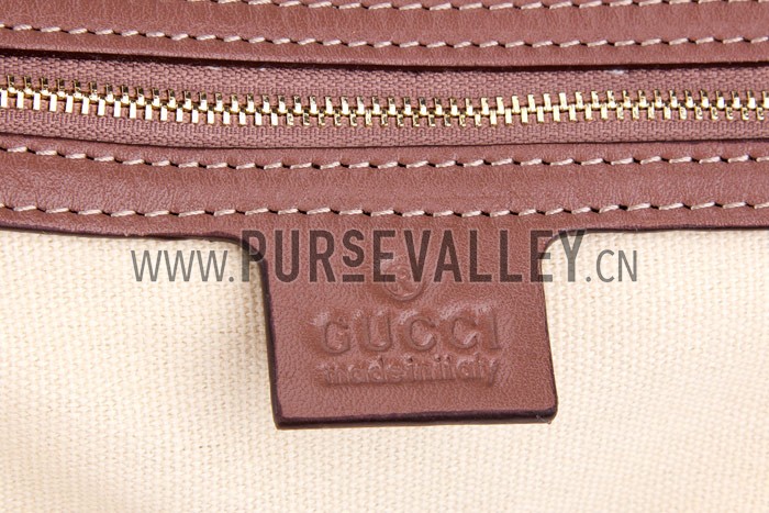 Gucci Emily GG Canvas Light Plum Leather Trim Hobo