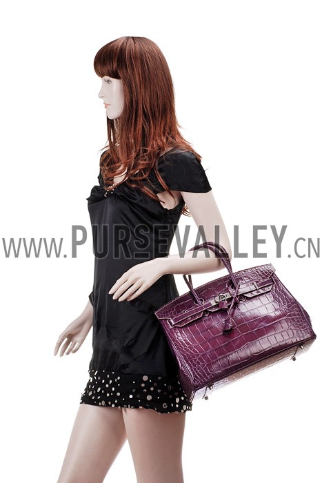 Hermes Birkin Bag Croc Purple