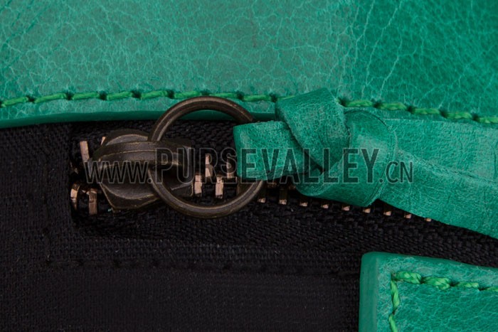 Balenciaga Giant Gold Envelope Wallet with Strap Green