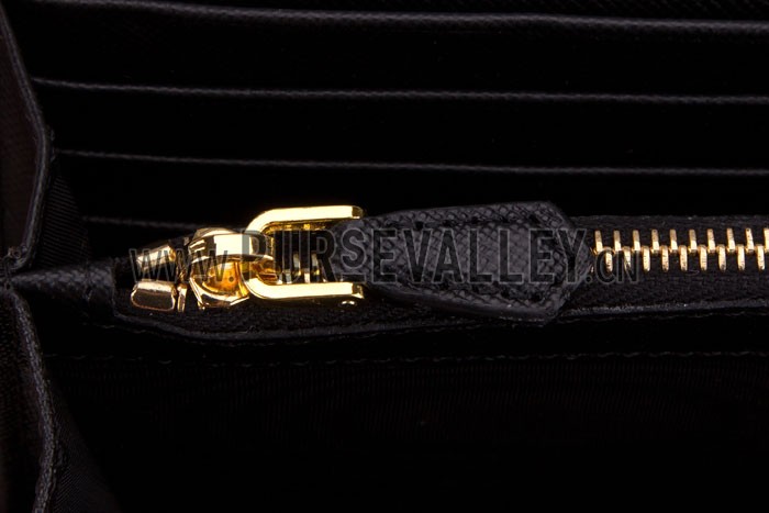 Prada Continental Wallet Black