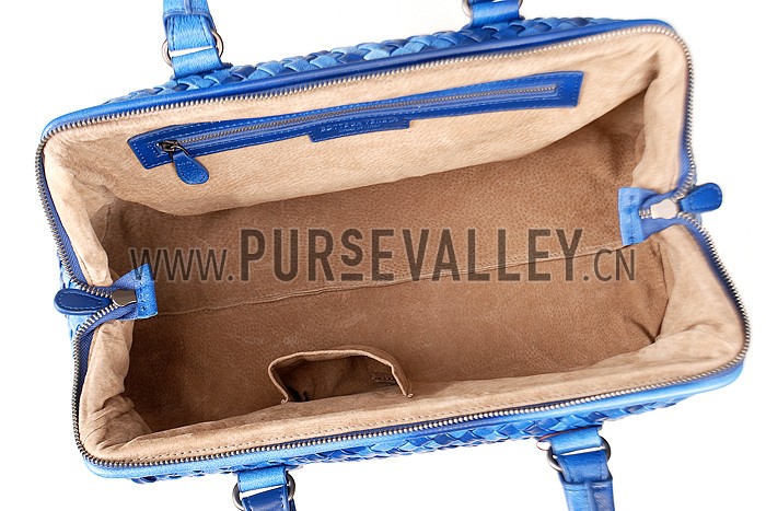 Bottega Veneta Intrecciato Duffel Large Blue Bag