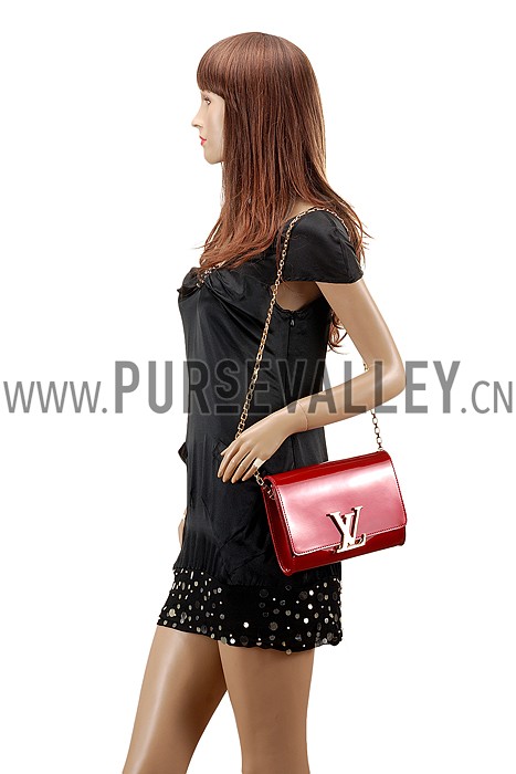 Louis Vuitton Chain Louise Patent Leather Red