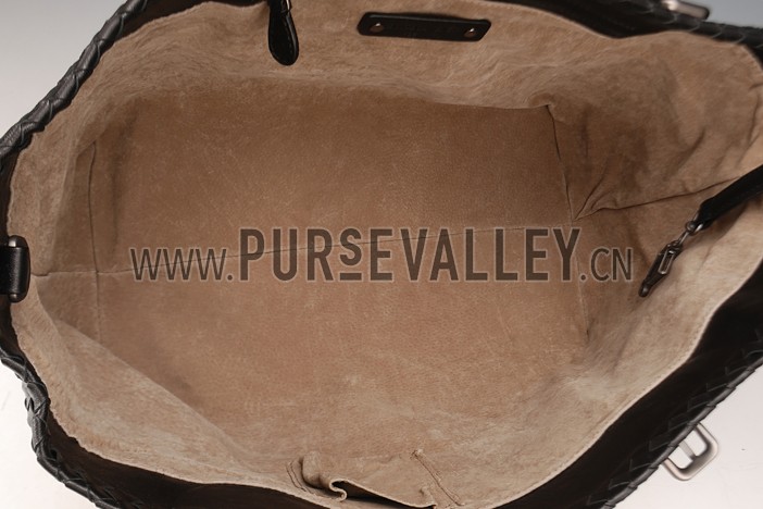 Bottega Veneta Intrecciato Roma Bag Black