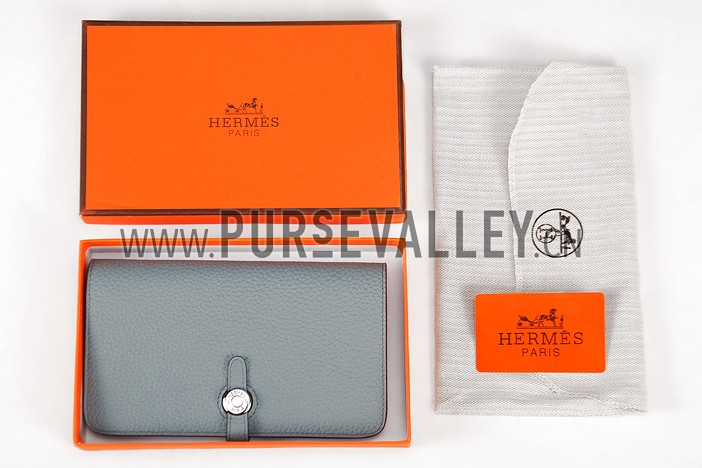 Hermes Dogon Wallet Etain Grey 608076