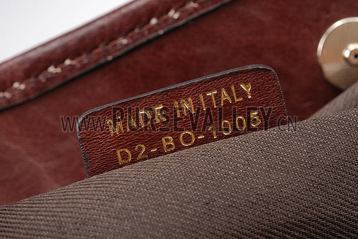 Burberry Small Bridle House Check Tote Bag Dark Brown 607780