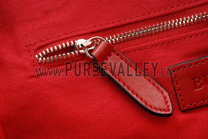 Burberry Small Haymarket Check Tote Bag Red 607796