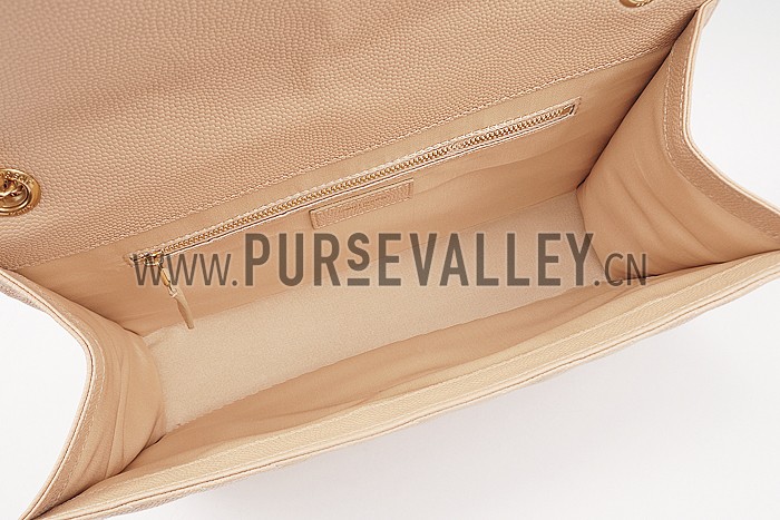 Saint Laurent Classic Monogram Satchel Beige 607881