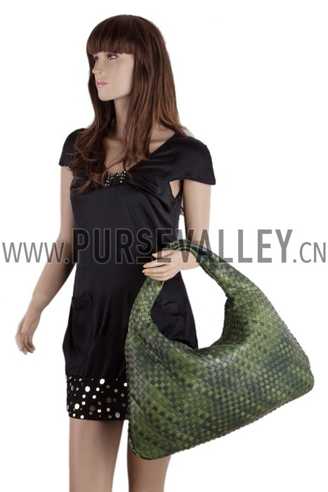 Bottega Veneta Intrecciato Nappa Hobo Bag Dark Green