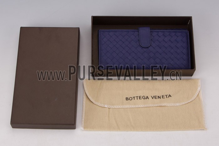 Bottega Veneta Intrecciato Nappa Continental Blue Walet
