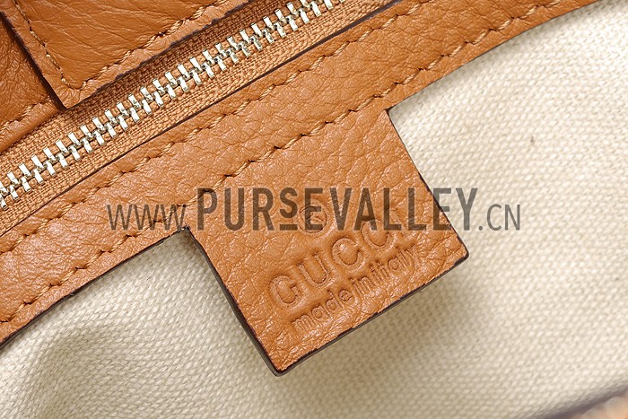 Gucci Bamboo Shopper Leather Small Tote Tan 607319