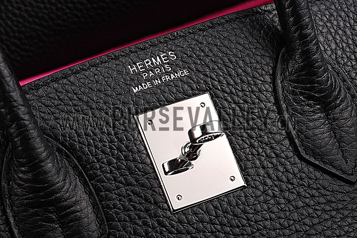 Hermes Birkin 30 Black/Pink Lining 607477