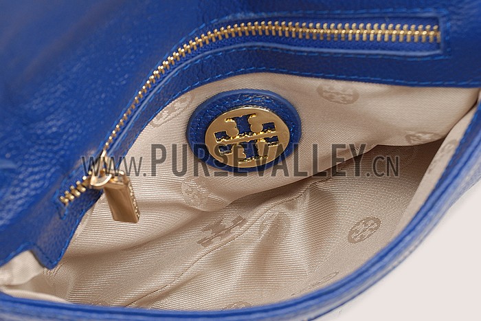 Tory Burch Amanda Logo Clutch Dark Blue 607611
