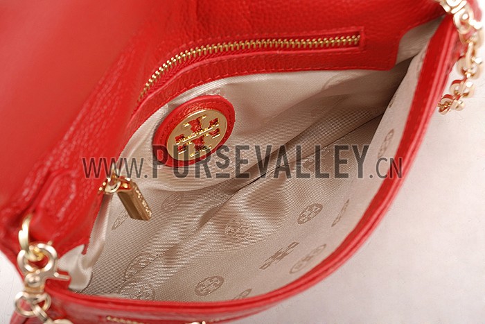 Tory Burch Amanda Logo Clutch Red 607612